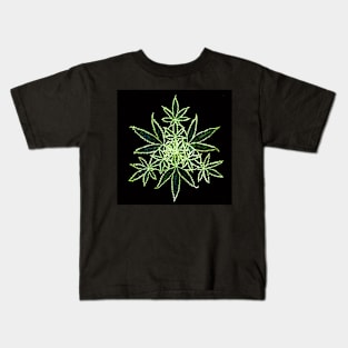 Super Green Cannabis Mandala Kids T-Shirt